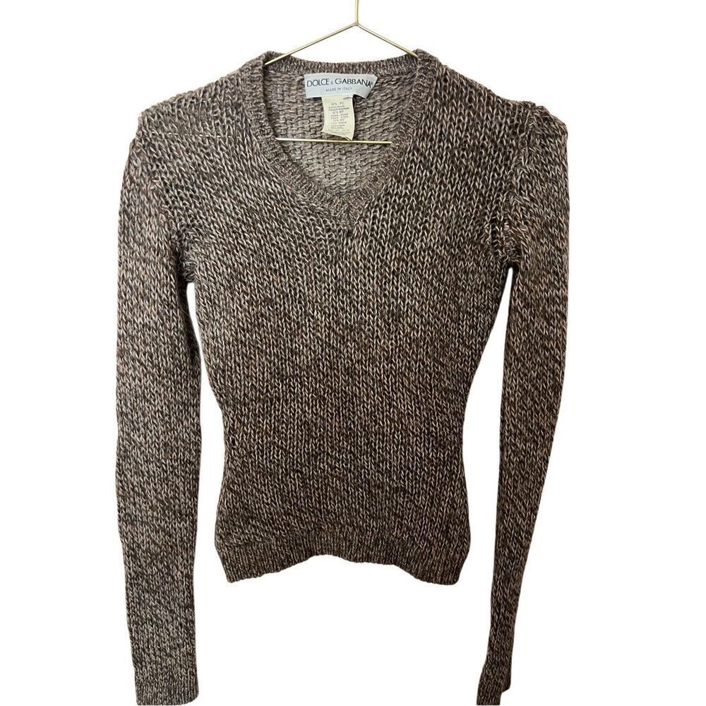 Vintage Y2K Dolce & Gabbana open knit sweater wool alpaca blend XS